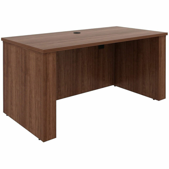 Lorell Essentials 60" Sit-to-Stand Desk Shell - 49" Height x 60" Width x 29" Depth, x 1" Thickness Top - Finish: Walnut, Laminate - Walnut, Laminate Table Top - Laminated, Cam Lock, Durable, Grommet, Cord Management, Modesty Panel, Privacy Panel, Adjus...
