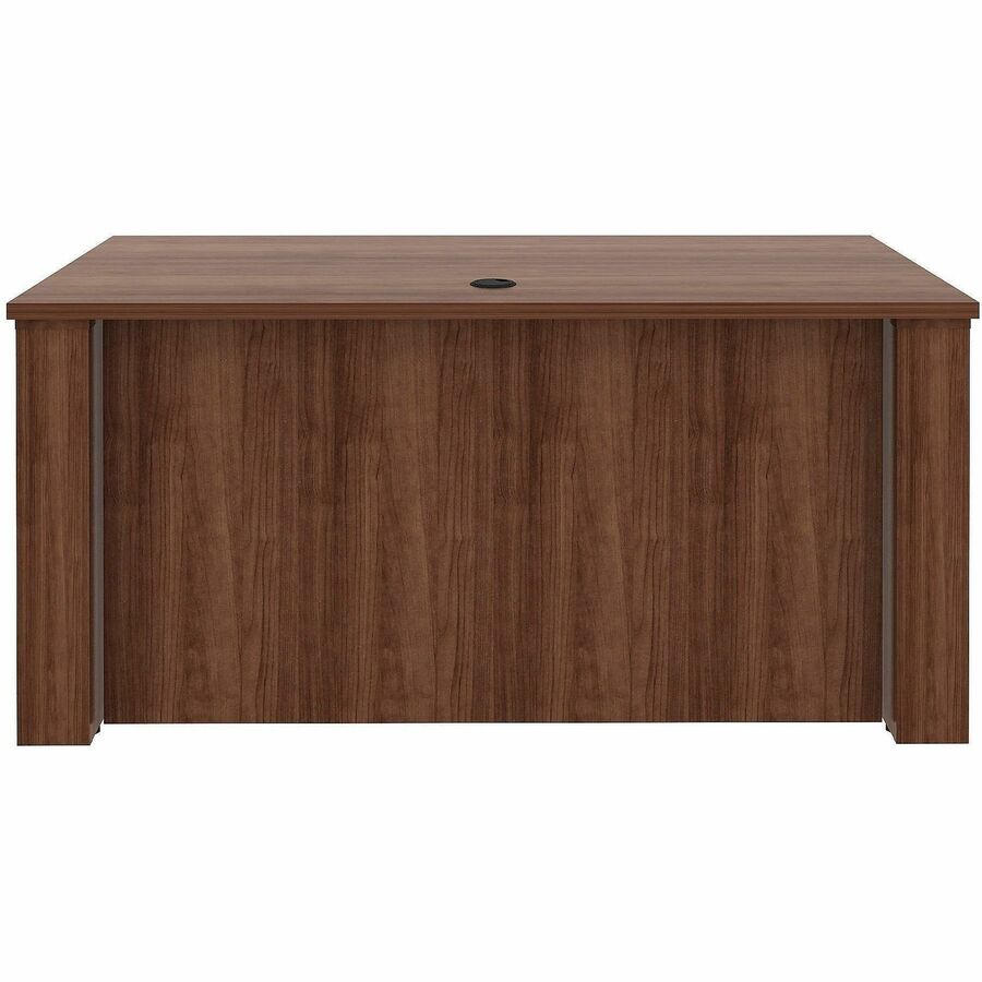 Lorell Essentials 60" Sit-to-Stand Desk Shell - 49" Height x 60" Width x 29" Depth, x 1" Thickness Top - Finish: Walnut, Laminate - Walnut, Laminate Table Top - Laminated, Cam Lock, Durable, Grommet, Cord Management, Modesty Panel, Privacy Panel, Adjus...