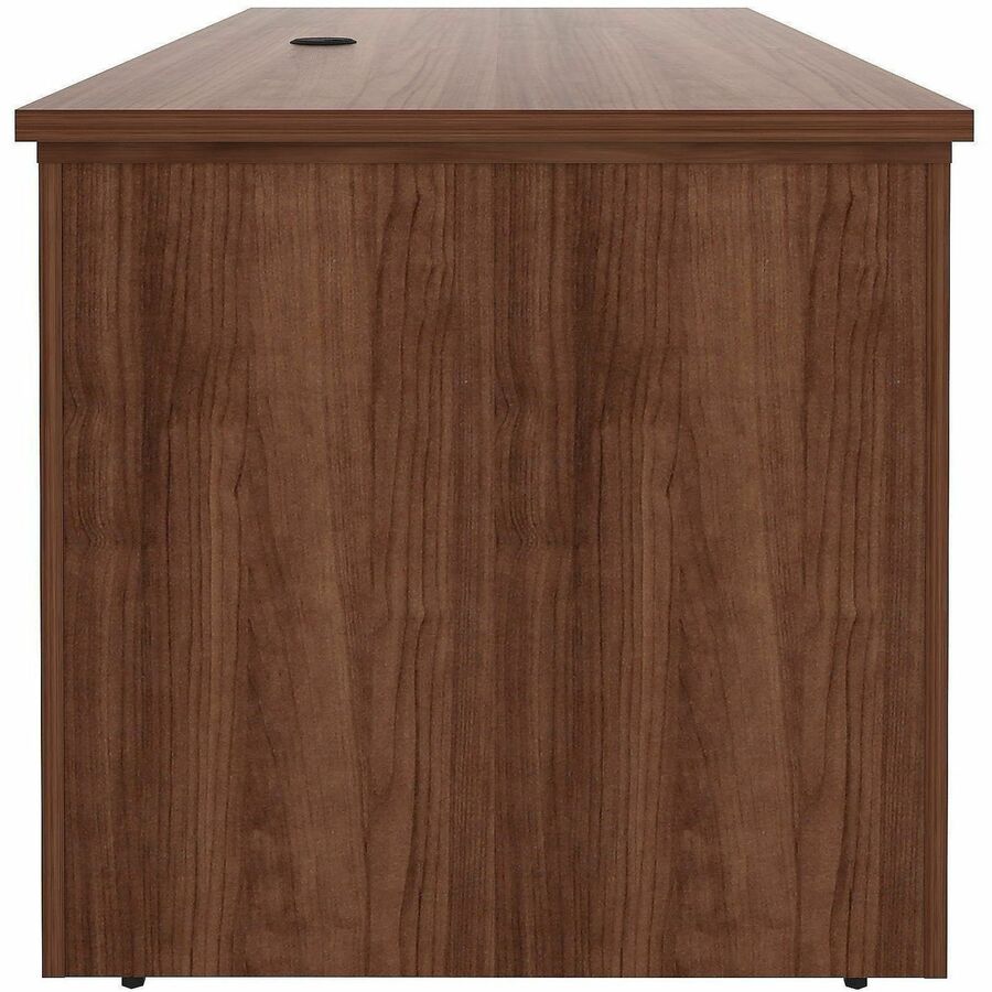 Lorell Essentials 60" Sit-to-Stand Desk Shell - 49" Height x 60" Width x 29" Depth, x 1" Thickness Top - Finish: Walnut, Laminate - Walnut, Laminate Table Top - Laminated, Cam Lock, Durable, Grommet, Cord Management, Modesty Panel, Privacy Panel, Adjus...