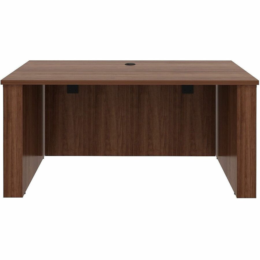 Lorell Essentials 60" Sit-to-Stand Desk Shell - 49" Height x 60" Width x 29" Depth, x 1" Thickness Top - Finish: Walnut, Laminate - Walnut, Laminate Table Top - Laminated, Cam Lock, Durable, Grommet, Cord Management, Modesty Panel, Privacy Panel, Adjus...