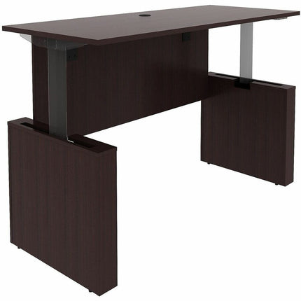 Lorell Essentials 72" Sit-to-Stand Desk Shell - 49" Height x 72" Width x 29" Depth, x 1" Thickness Top - Finish: Espresso, Laminate - Espresso, Laminate Table Top - Laminated, Cam Lock, Cord Management, Durable, Adjustable Feet, Modesty Panel, Privacy ...