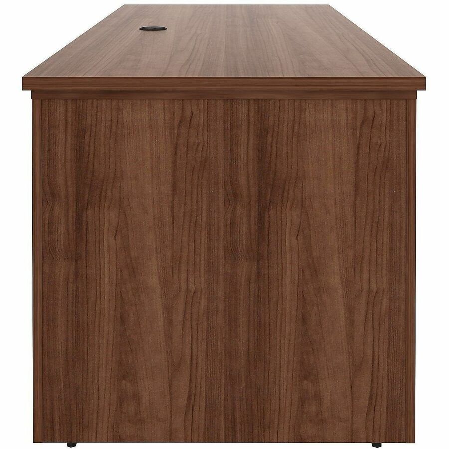 Lorell Essentials 72" Sit-to-Stand Desk Shell - 49" Height x 72" Width x 29" Depth, x 1" Thickness Top - Finish: Walnut, Laminate - Walnut, Laminate Table Top - Laminated, Cam Lock, Durable, Grommet, Cord Management, Modesty Panel, Privacy Panel, Adjus...