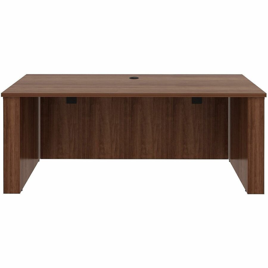 Lorell Essentials 72" Sit-to-Stand Desk Shell - 49" Height x 72" Width x 29" Depth, x 1" Thickness Top - Finish: Walnut, Laminate - Walnut, Laminate Table Top - Laminated, Cam Lock, Durable, Grommet, Cord Management, Modesty Panel, Privacy Panel, Adjus...