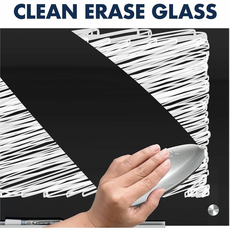 Quartet Infinity Dry Erase Board - 72" (6 ft) Width x 48" (4 ft) Height - Black Glass Surface - Magnetic - Non-absorbent, Stain Resistant, Ghost Resistant, Scratch Resistant, Dent Resistant - 1 Each