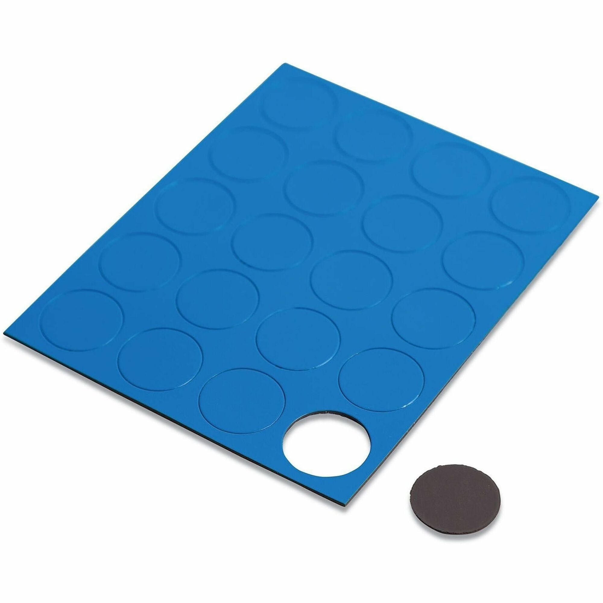 U Brands Board Magnet - 0.7" Diameter - Circle - Heavy Duty - 20 / Pack - Blue