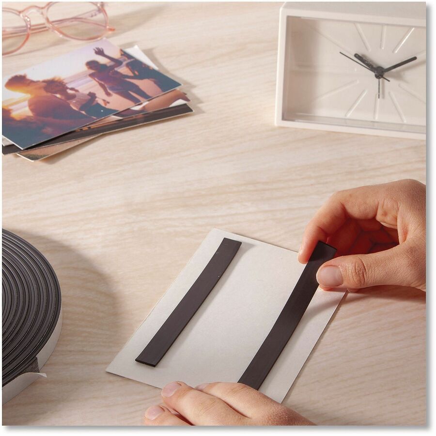 U Brands Magnetic Tape - 16.67 yd Length x 0.50" Width - Black - 1 Each