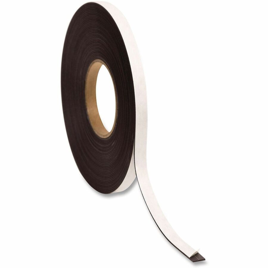 U Brands Magnetic Tape - 16.67 yd Length x 0.50" Width - Black - 1 Each
