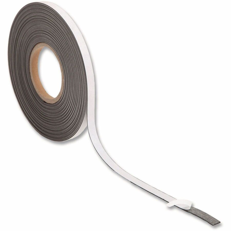 U Brands Magnetic Tape - 16.67 yd Length x 0.50" Width - Black - 1 Each