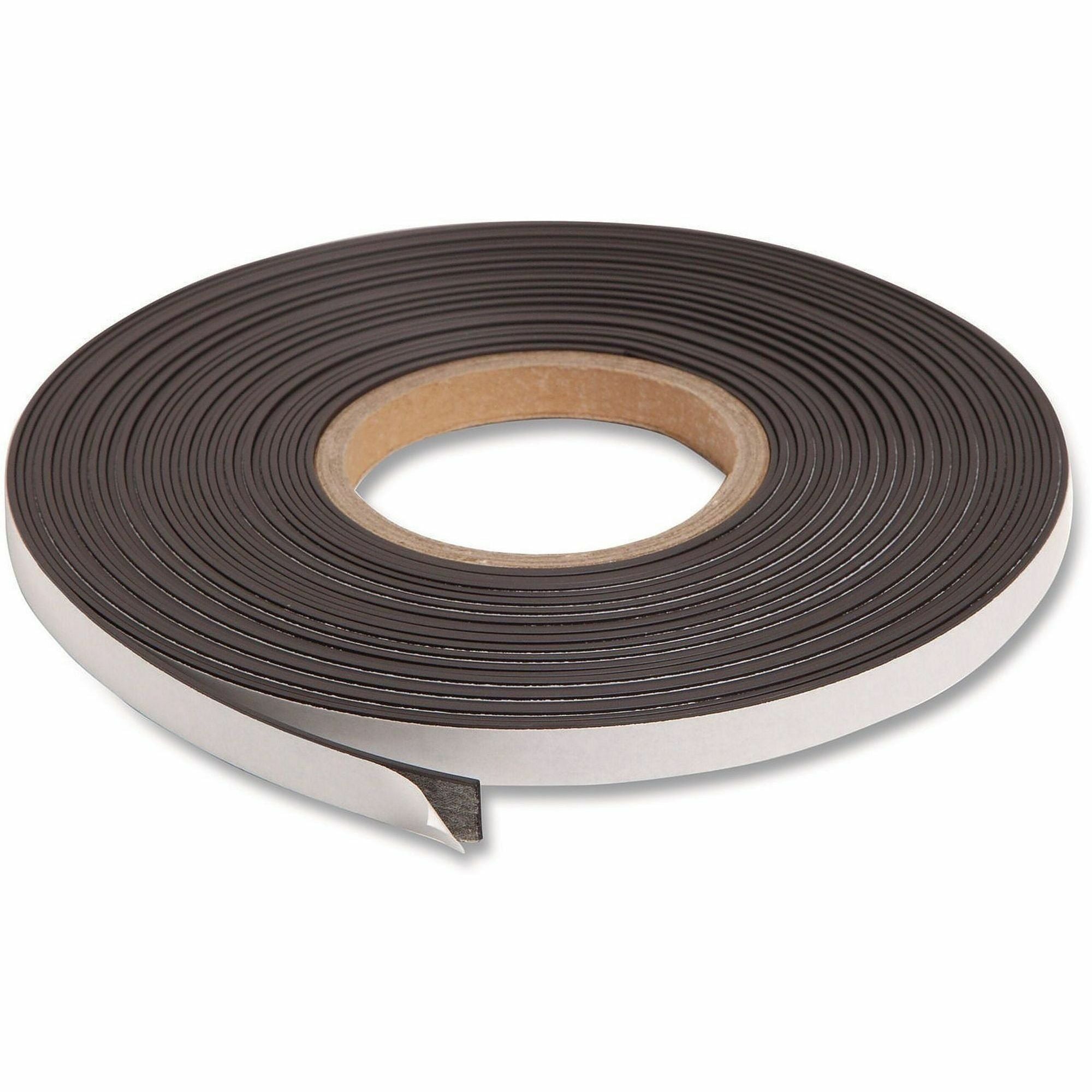 U Brands Magnetic Tape - 16.67 yd Length x 0.50" Width - Black - 1 Each