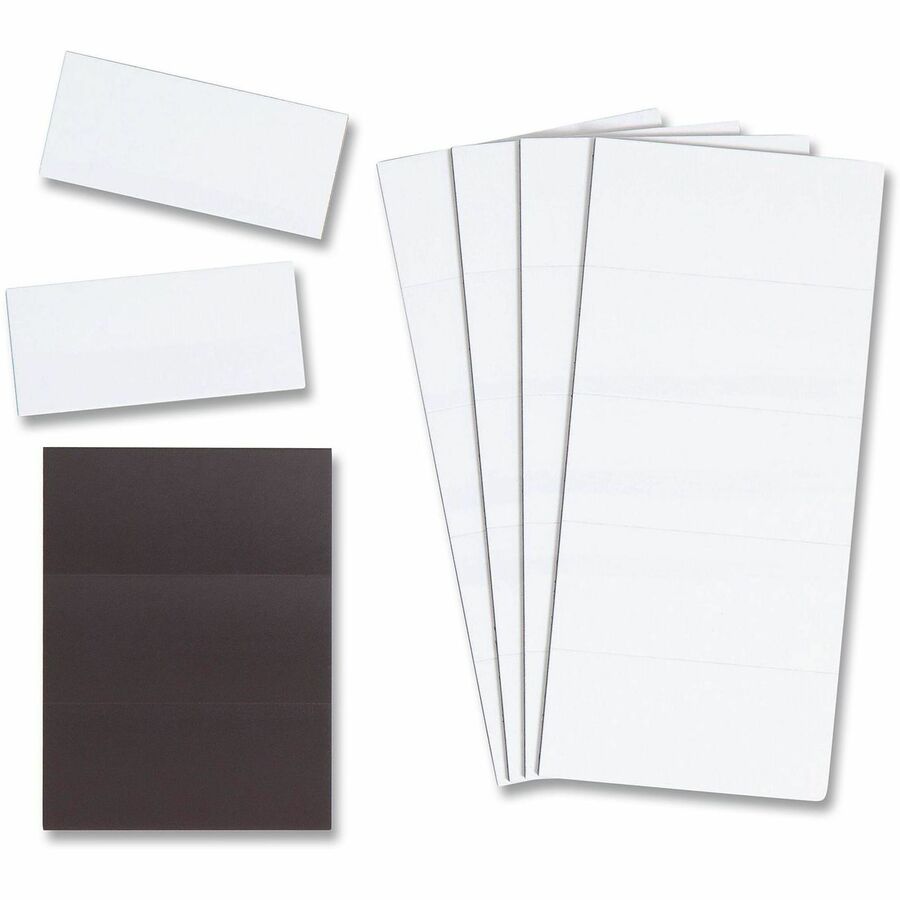 U Brands Magnet Strip - 0.88" Length x 2" Width - White - For Dry Erase Board - 25 / Pack