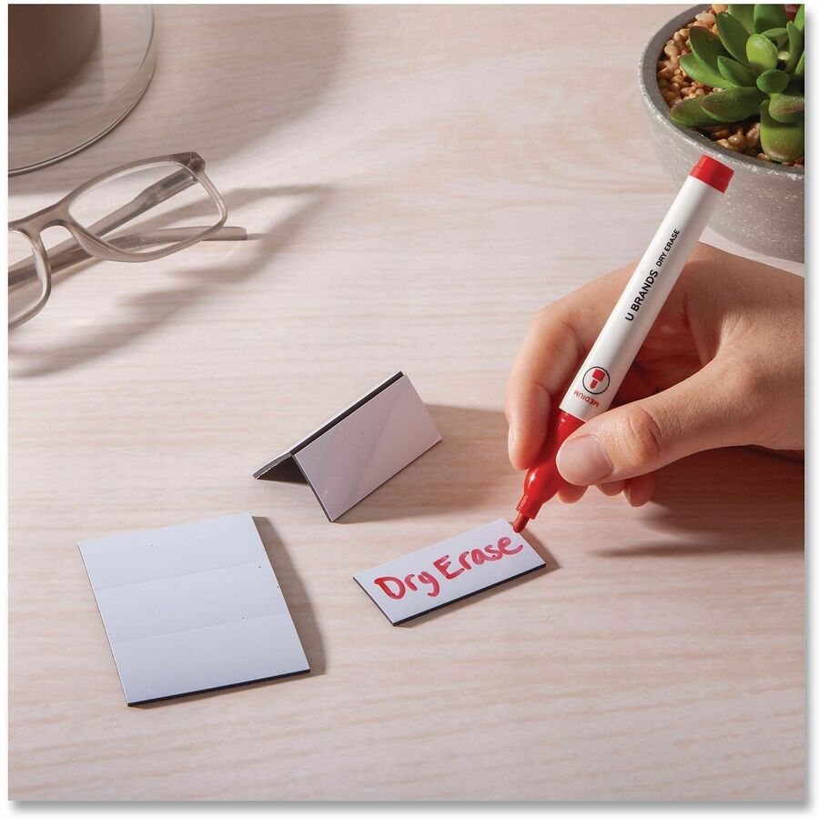U Brands Magnet Strip - 0.88" Length x 2" Width - White - For Dry Erase Board - 25 / Pack