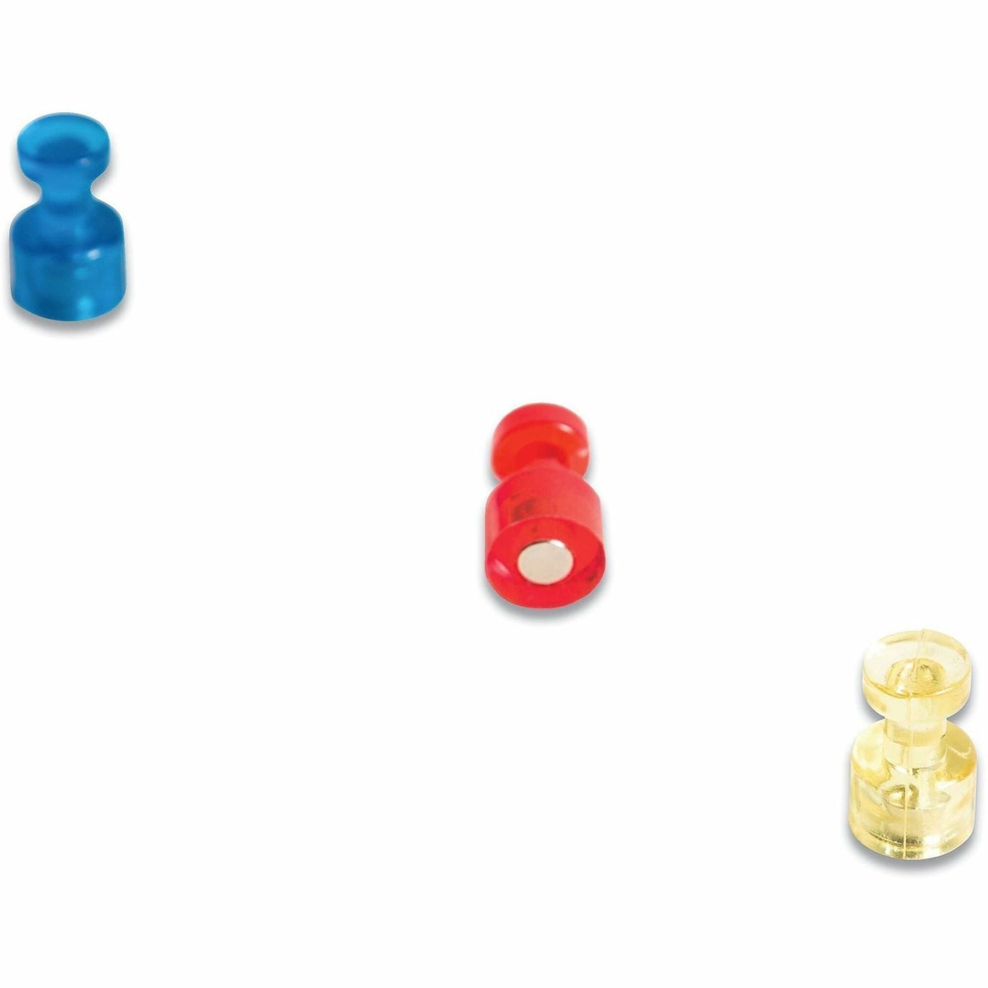 U Brands Magnetic Pin - 0.7" Length x 0.4" Diameter - for Magnetic Surface, Magnetic Whiteboard, Steel, Project, Bulletin Board - Durable - Assorted - Plastic - 6 / Pack