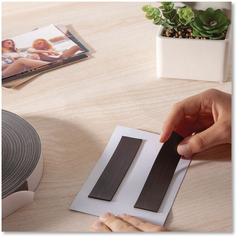U Brands Magnetic Tape - 16.67 yd Length x 1" Width - Black - 1 Each