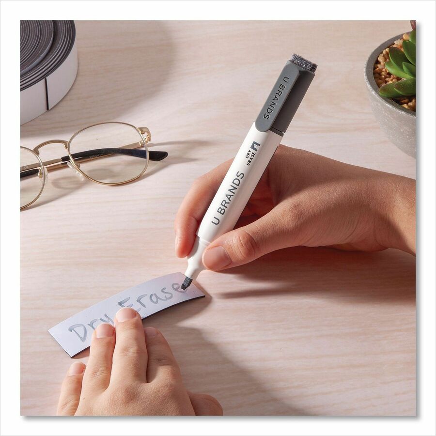 U Brands Magnetic Tape - 16.67 yd Length x 1" Width - White - For Dry Erase Board - 1 Each