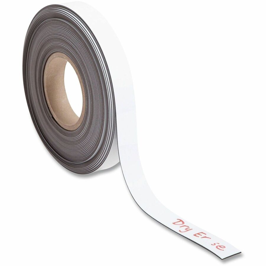 U Brands Magnetic Tape - 16.67 yd Length x 1" Width - White - For Dry Erase Board - 1 Each