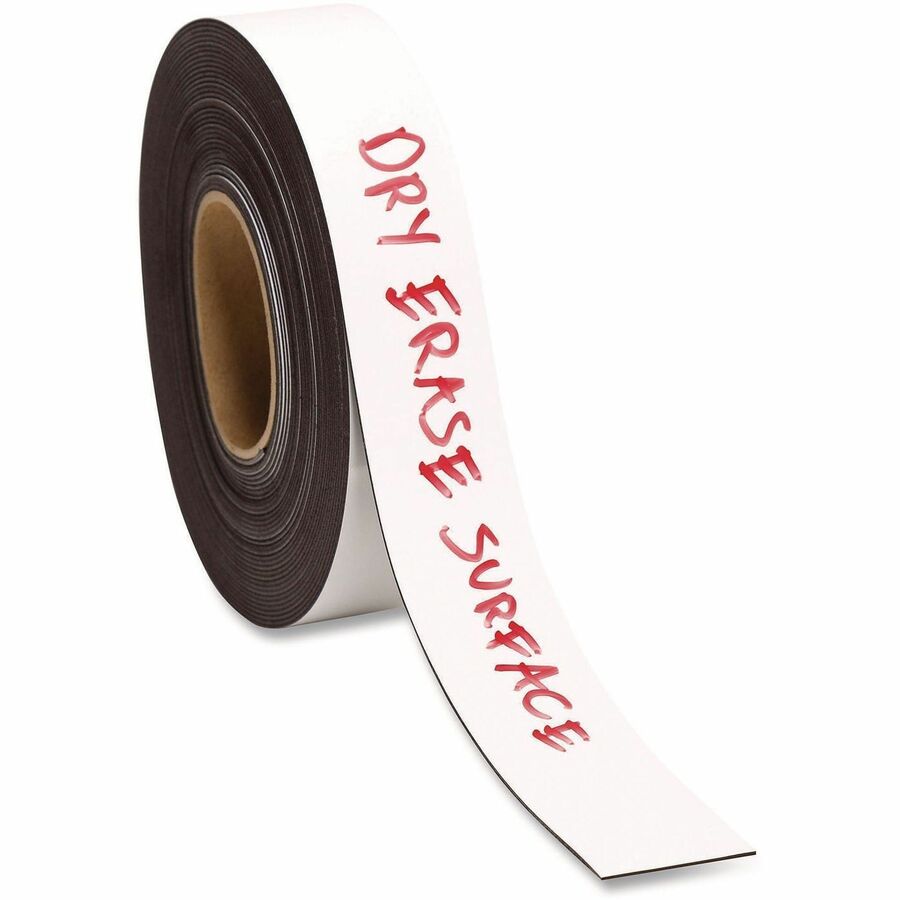 U Brands Magnetic Tape - 16.67 yd Length x 2" Width - White - For Dry Erase Board - 1 Each