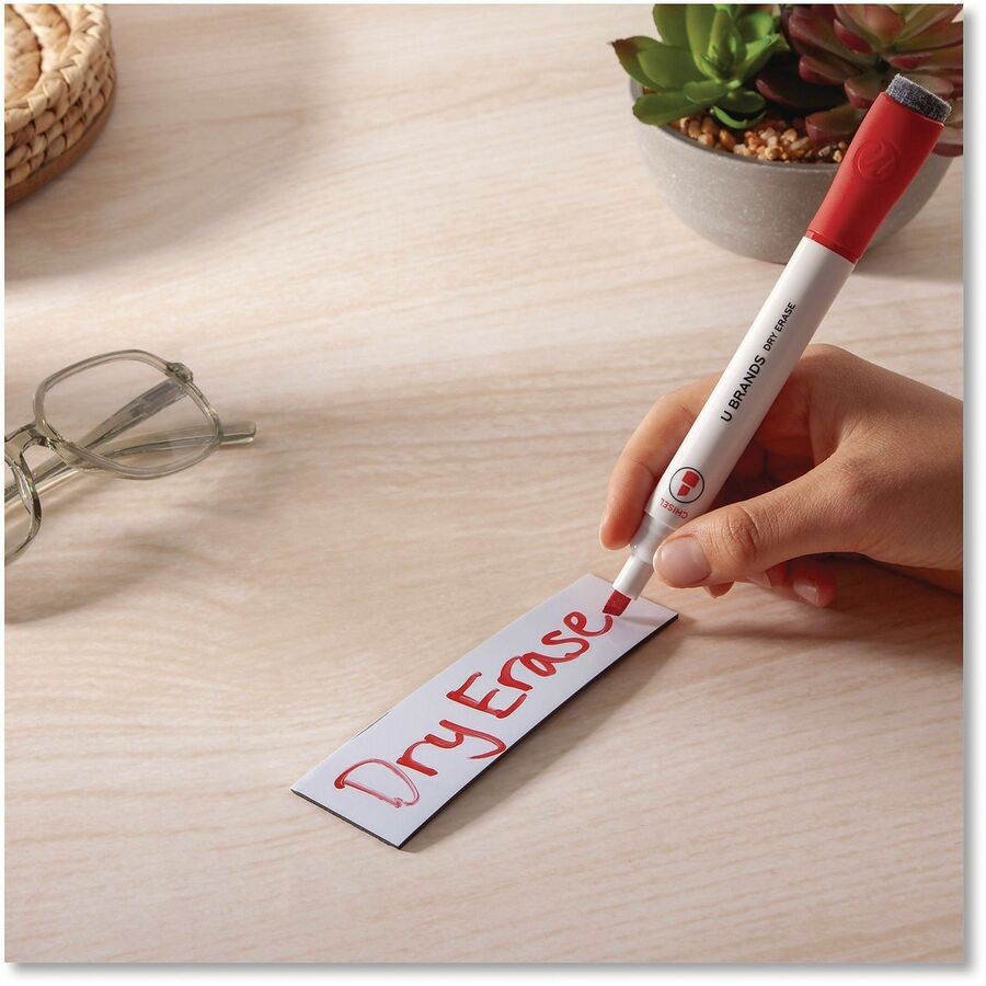 U Brands Magnetic Tape - 16.67 yd Length x 2" Width - White - For Dry Erase Board - 1 Each