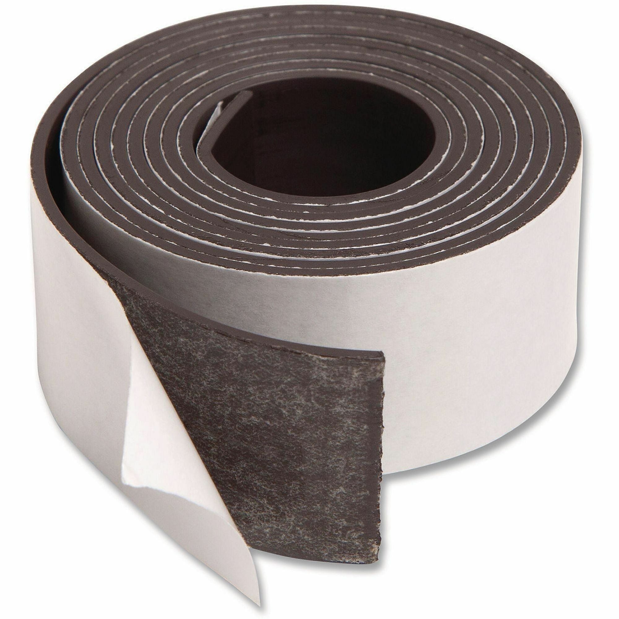 U Brands Magnetic Tape - 4 ft Length x 1" Width - Black - For Labeling, Picture, Business Card, Magnetic Board, Cabinet, Locker - 1 Each