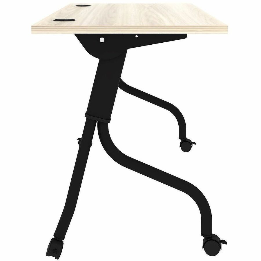 Lorell Modern Elm/Black Flip-Up Training Tables - Melamine Top - Black Four Leg Base - 4 Legs - 48" Table Top Width x 23.60" Table Top Depth - 29.50" Height - Training - Assembly Required - Modern Elm - Nylon - Melamine Top Material - Metal Base Materi...
