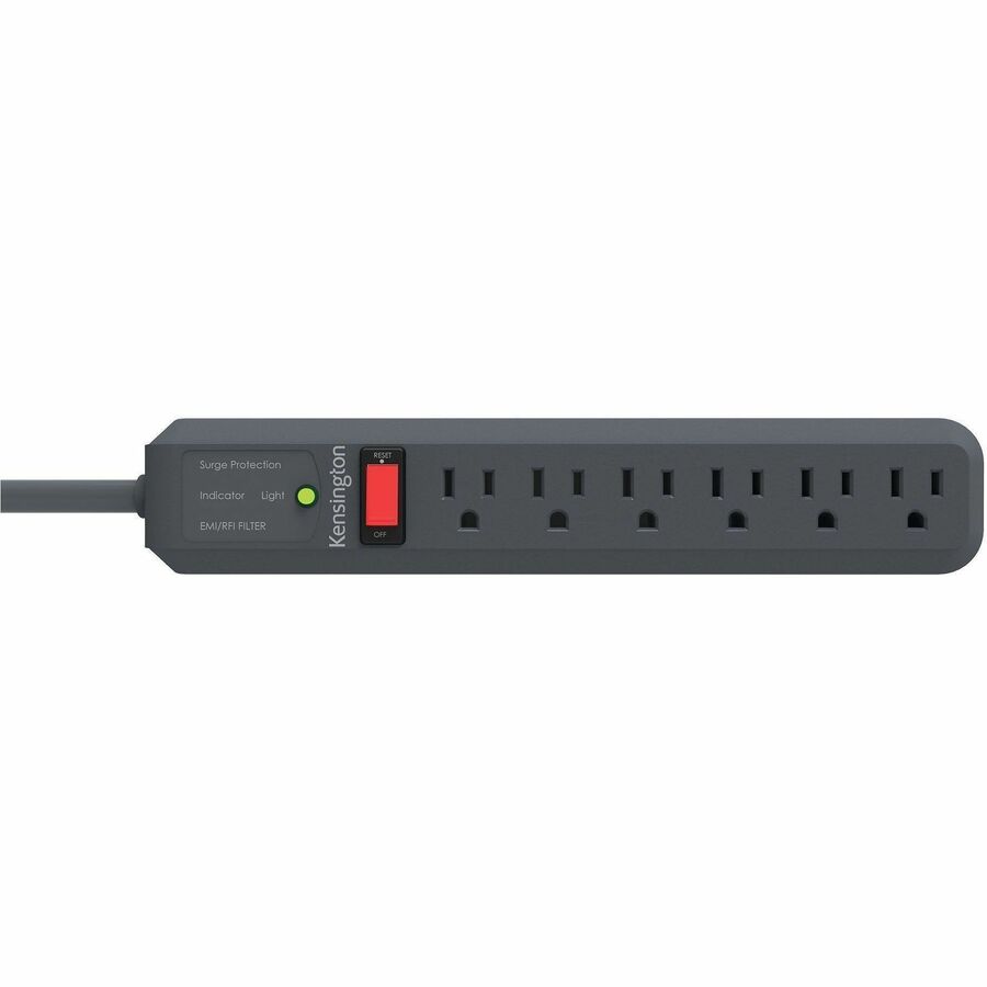 Kensington Guardian 6-Outlets Surge Suppressor/Protector - Notebook, Television, Printer - Black - 6 x AC Power - 540 J - 15 ft