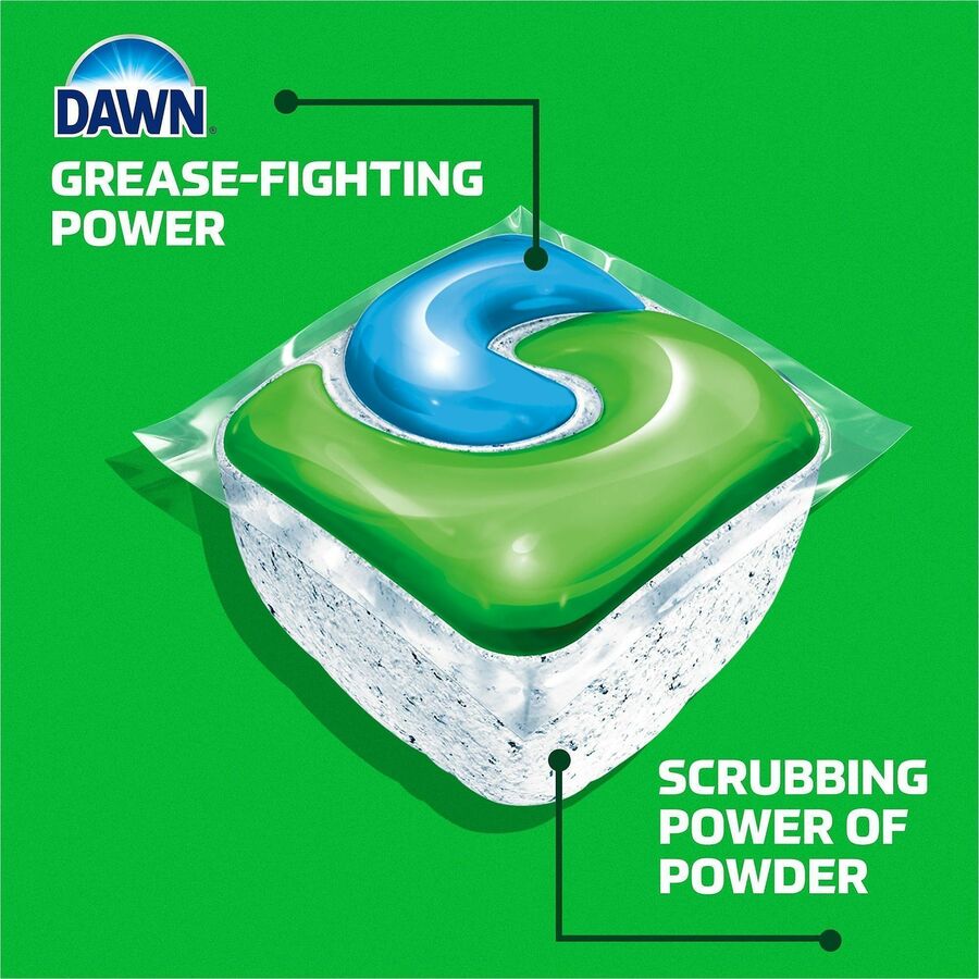 Cascade Professional Complete ActionPacs - Fresh Scent - For Dishwasher - Powder - Fresh Scent - Recommended For: Residue Remover, Grease Remover, Food Remover, Grime Remover, Baked-on Food Remover, Spot Remover - Phosphate-free - Green - 30 / Carton