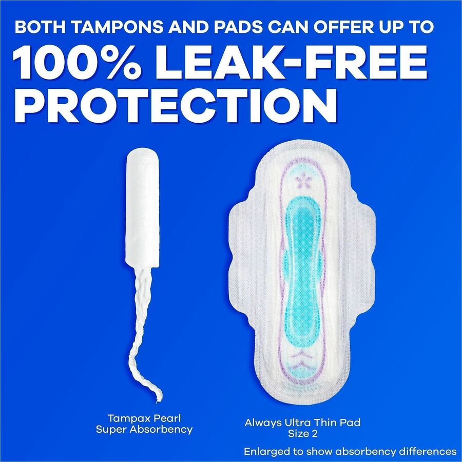 Tampax Pearl Regular Tampons - Regular - Plastic Applicator - Anti-leak, Comfortable, Anti-slip, Odor-free, Unscented, Absorbent - 50 / Box