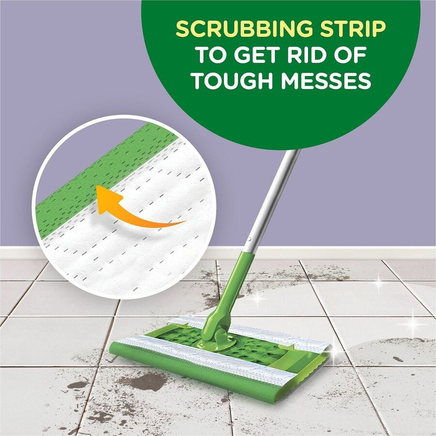 Swiffer Sweeper Wet Cloths - Residue-free - White - 24 / Carton