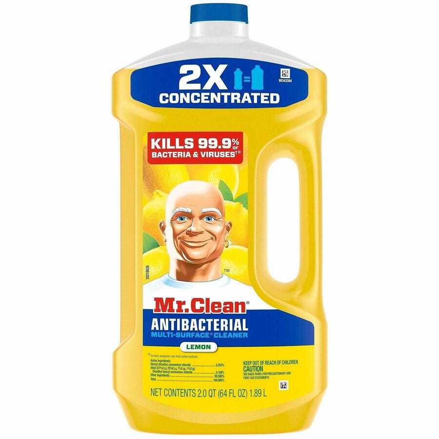 Mr. Clean All Purpose Cleaner, Cleaning Liquid, Lemon - For Multi Surface, Multipurpose - Concentrate - Liquid - 64 fl oz (2 quart) - Fresh, Lemon Scent - Recommended For: Grease Remover, Grime Remover, Dirt Remover, Bacteria Remover - Long Lasting, Ch...