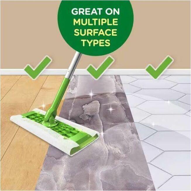 Swiffer Sweeper Wet Cloths - Residue-free - White - 24 / Pack