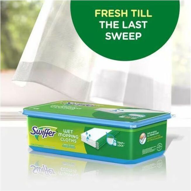 Swiffer Sweeper Wet Cloths - Residue-free - White - 24 / Pack