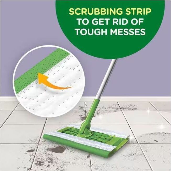 Swiffer Sweeper Wet Cloths - Residue-free - White - 24 / Pack