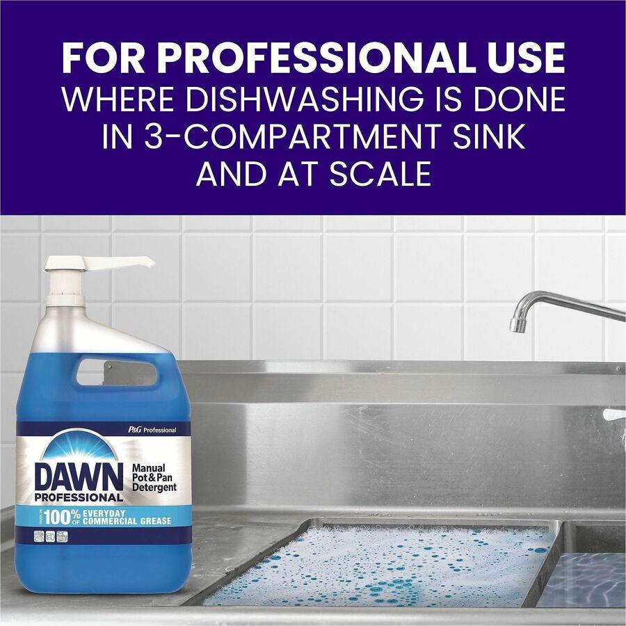 Dawn Manual Pot/Pan Detergent - For Multipurpose - Concentrate - Liquid - 128 fl oz (4 quart) - Original Scent - Recommended For: Food Soil Remover, Grease Remover - PVC Free, Phthalate-free, Triclosan-free, Benzene-free, BPA-free, PCBs-free, Alkylphen...
