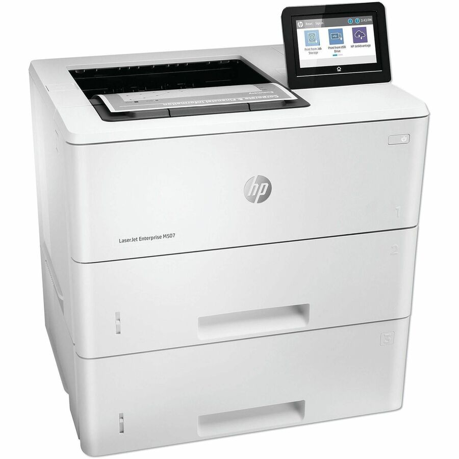 HP LaserJet Enterprise M507 M507x Desktop Laser Printer - Monochrome - 43 ppm Mono - 1200 x 1200 dpi Print - Automatic Duplex Print - 1200 Sheets Input - Ethernet - Wireless LAN - Apple AirPrint, Google Cloud Print, HP ePrint, Mopria, Wi-Fi Direct - 15...