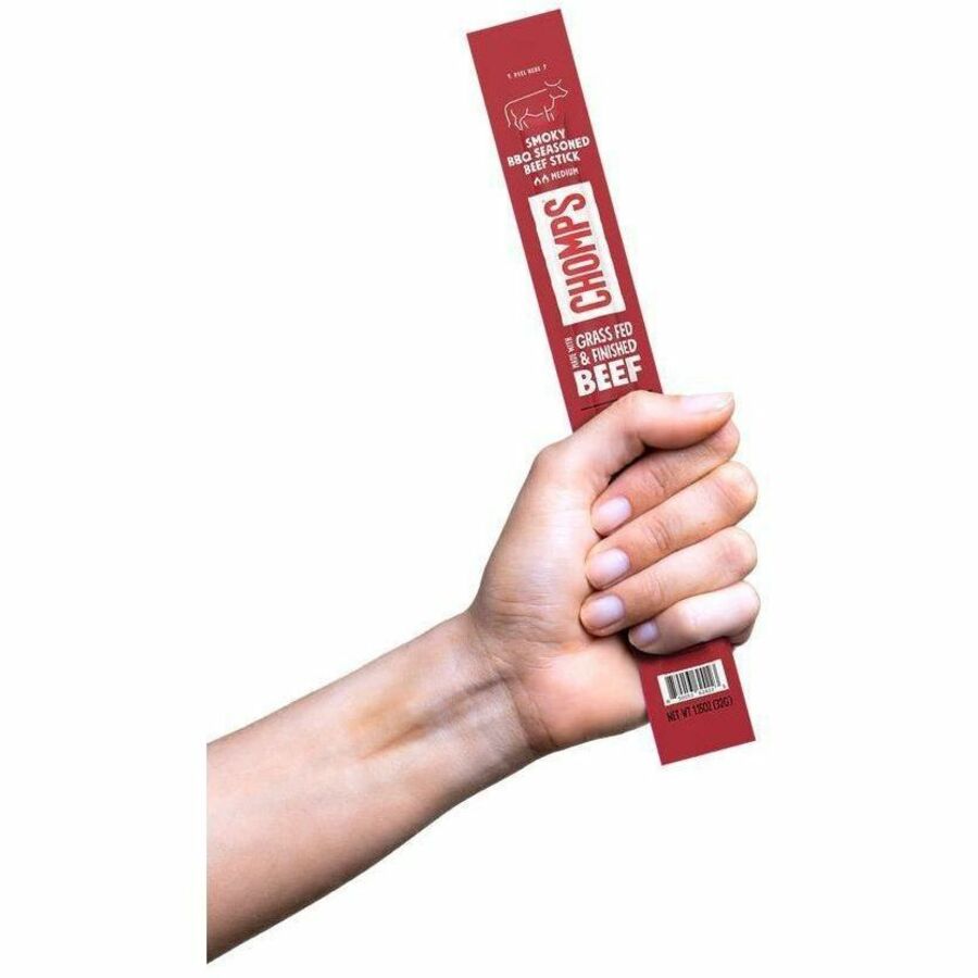 CHOMPS Beef Jerky Sticks - Barbeque - 1.15 oz - 24 / Pack