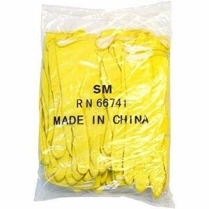 ProWorks Latex Flock Lined 16 Mil Glove Yellow Small Bulk Pack - 16 mil Thickness x 12" Glove Length - Animal Fat, Chemical Protection - Small Size - Neoprene Latex - Yellow - Fish Scale Grip, Flock-lined, Chemical Resistant, Fat Resistant - For Dishwa...