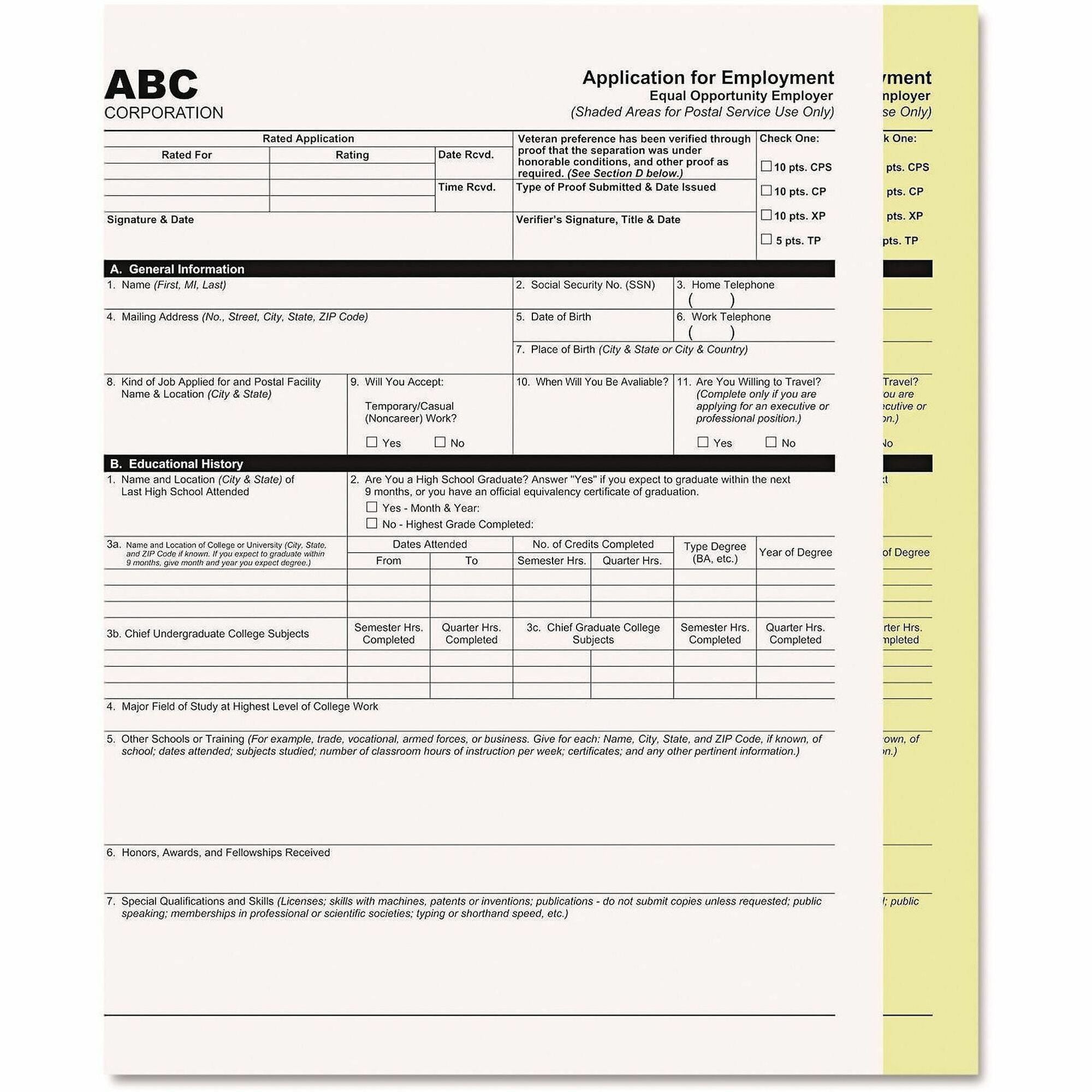 ICONEX Carbonless Paper - Letter - 8 1/2" x 11" - White/Canary - 2500 / Carton