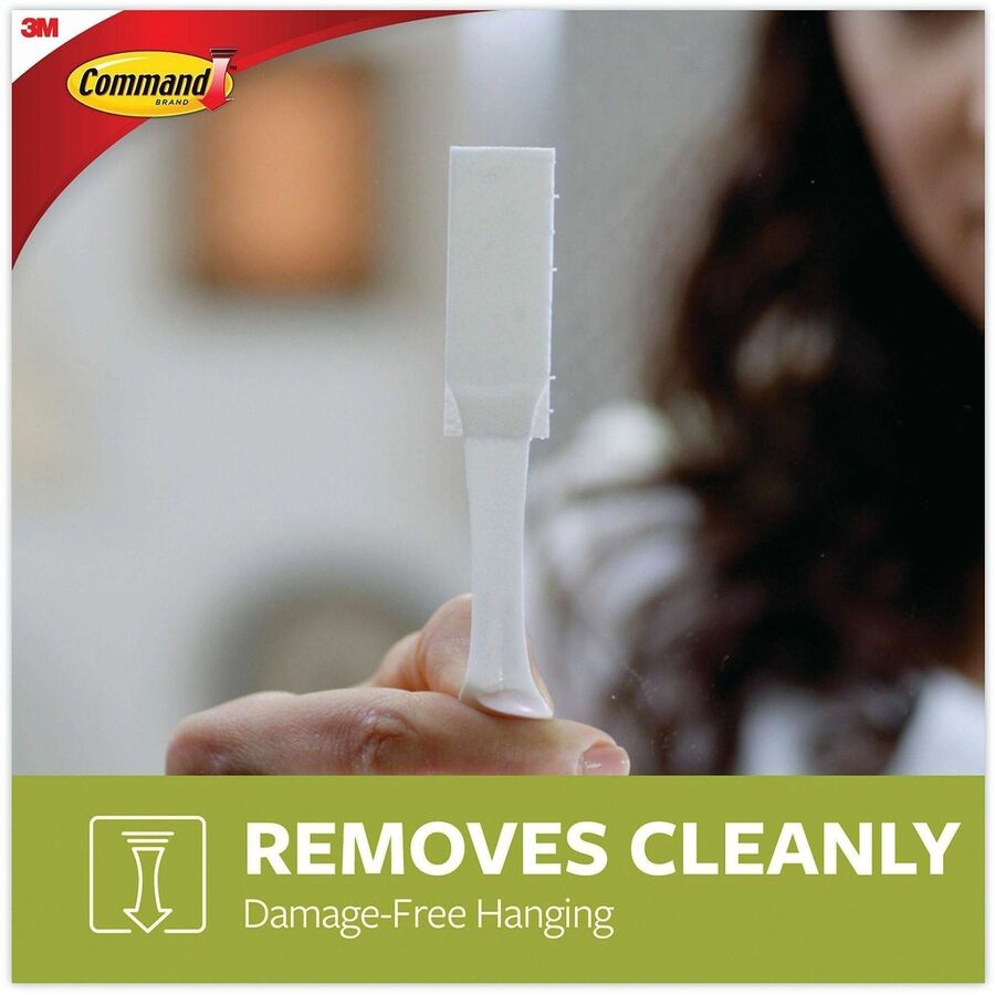 Command Medium Adhesive Picture Hanging Strips - 6 lb (2.72 kg) Capacity - 0.7" Width x 2.8" Length - Adhesive - Medium - for Pictures, Decoration, Painted Surface, Wood, Tile, Poster, Frame - White - 50 / Carton