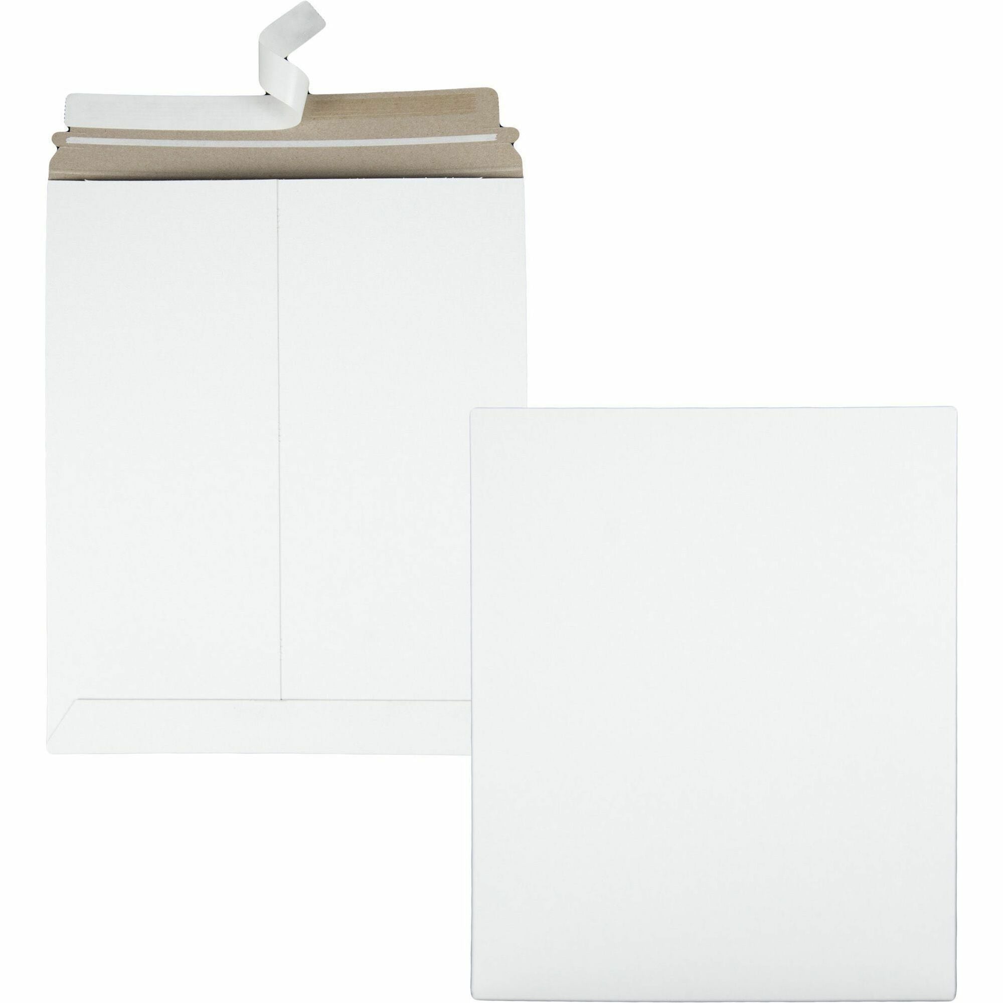 Quality Park Sturdy Fiberboard Photo Mailers - Photo/Document - 11" Width x 13 1/2" Length - Peel & Seal - White - Fiberboard - 25 / Box