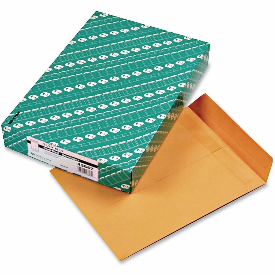 Quality Park Redi-Seal Catalog Envelopes - Catalog - 9 1/2" Width x 12 1/2" Length - 28 lb - Self-sealing - Brown - Kraft - 100 / Box