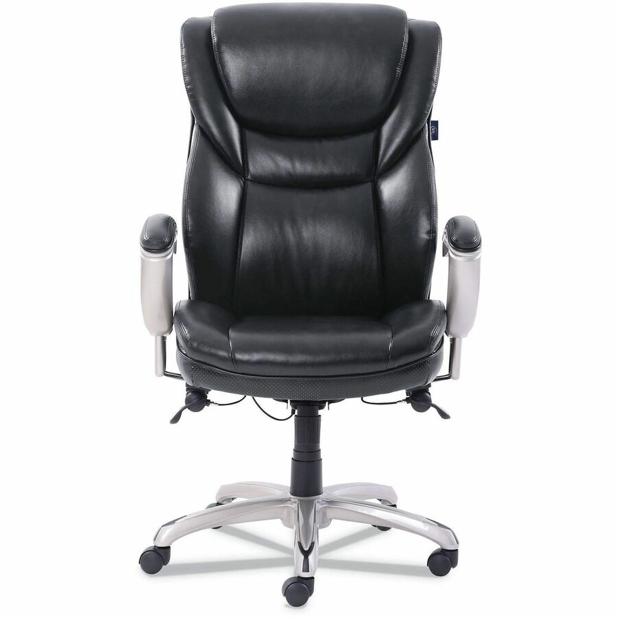 Serta Chair - Black Seat Color - Black Back Color - High Back - Black - MDF, Memory Foam, Bonded Leather - Armrest - 1 Each