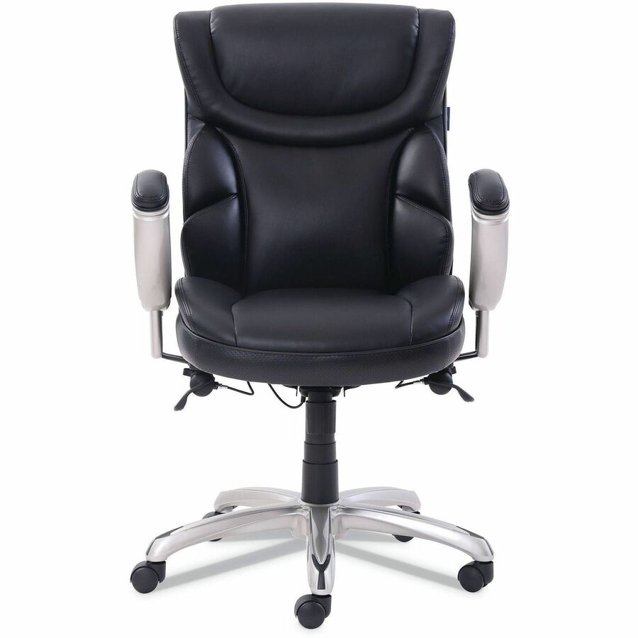 Serta Chair - Black Seat Color - Black Back Color - Mid Back - Black - MDF, Memory Foam, Bonded Leather - Armrest - 1 / Each