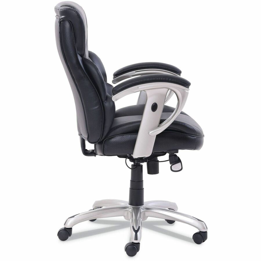 Serta Chair - Black Seat Color - Black Back Color - Mid Back - Black - MDF, Memory Foam, Bonded Leather - Armrest - 1 / Each