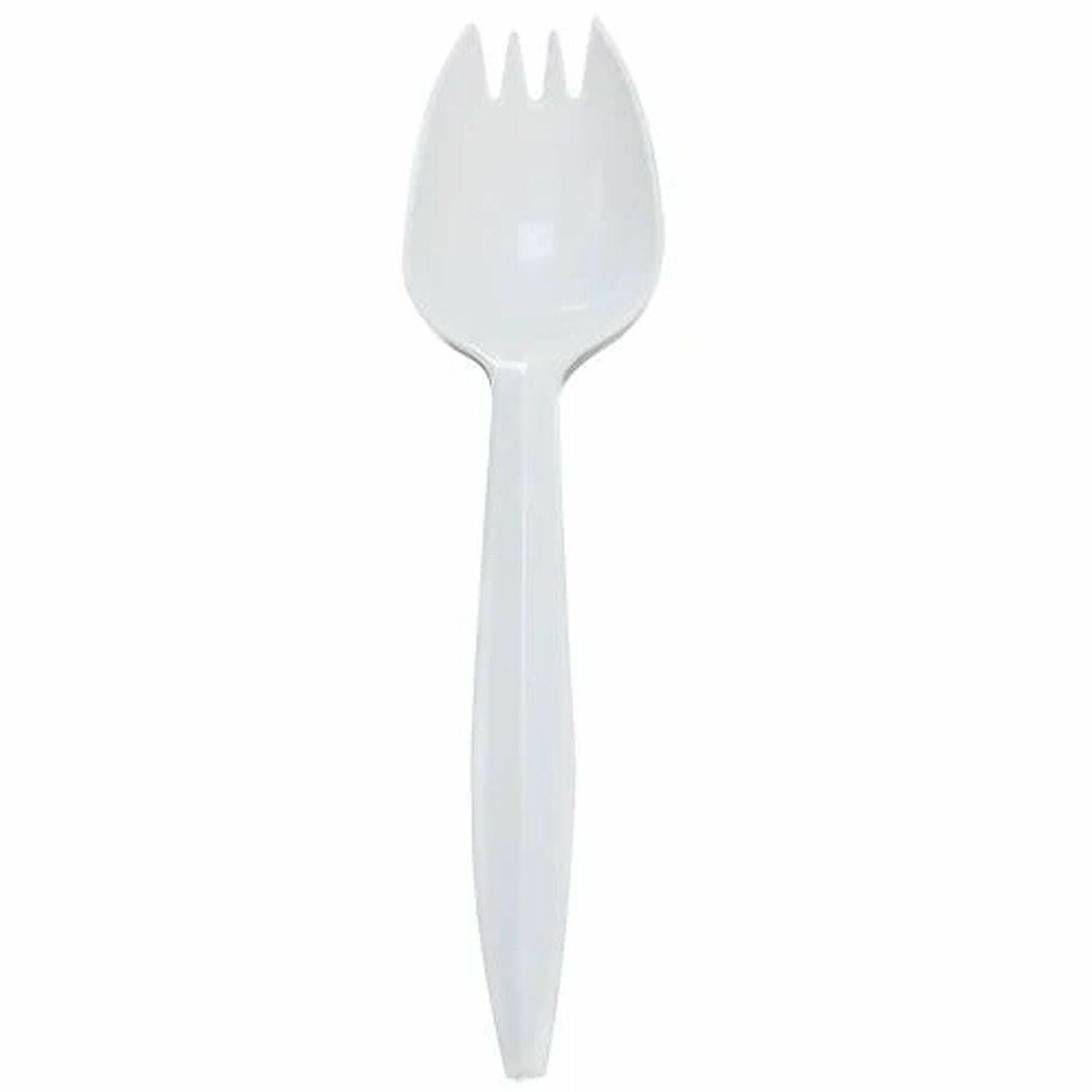 Karat Spork Med-weight/White - Spork - Spork - Restaurant, Cafeteria - Polypropylene Plastic - White - 100/Box - 10 / Carton