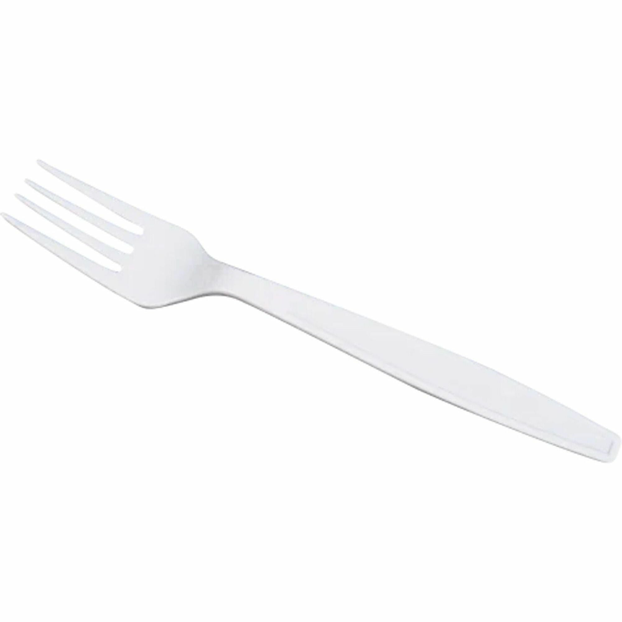 Karat Wrapped Fork, Heavy-Weight/White - Fork - Fork - Restaurant, Cafeteria - Polypropylene Plastic - White - 1000 / Carton