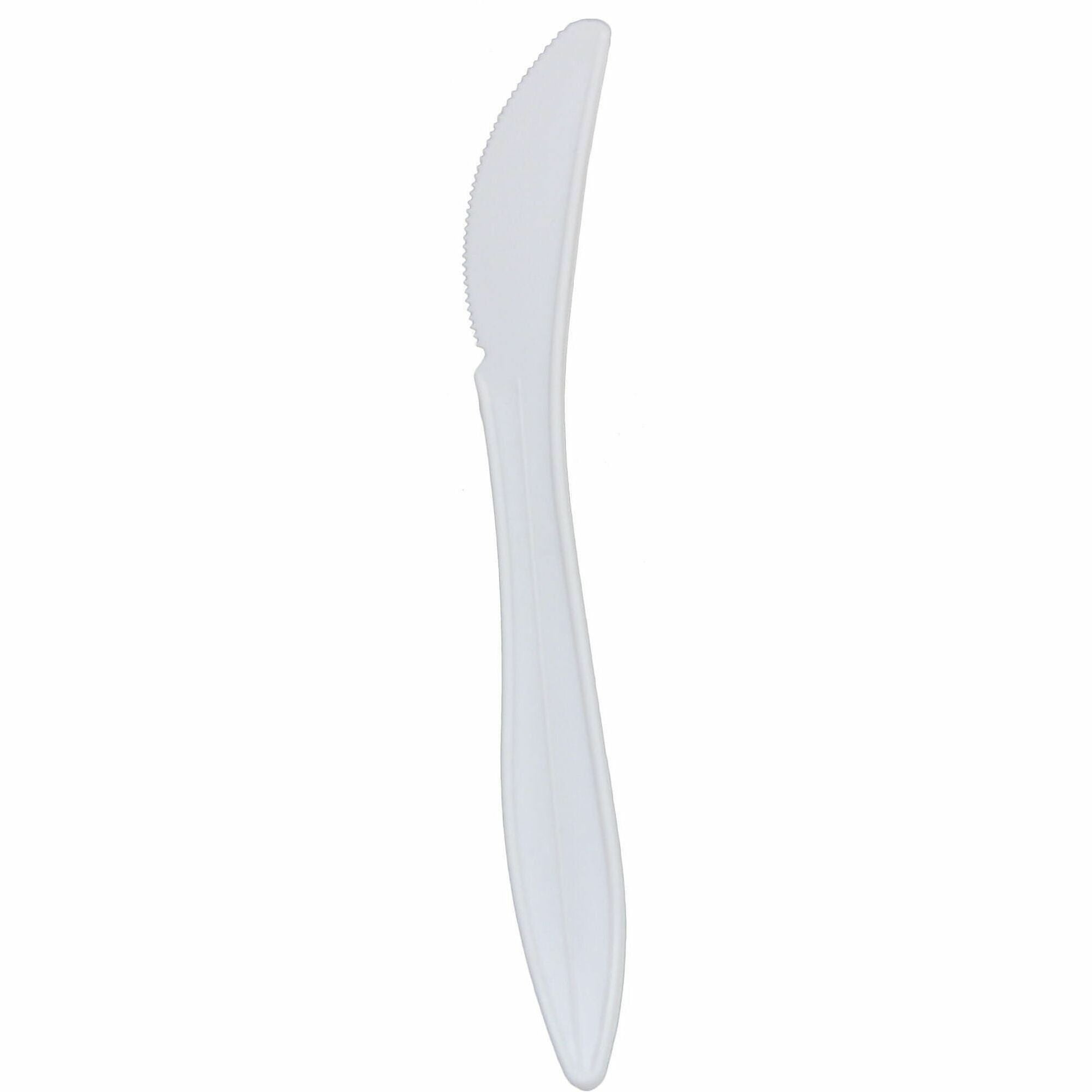 Karat Knife Med-weight/White - Knife - Knife - Restaurant, Cafeteria - Polypropylene Plastic - White - 100/Box - 10 / Carton