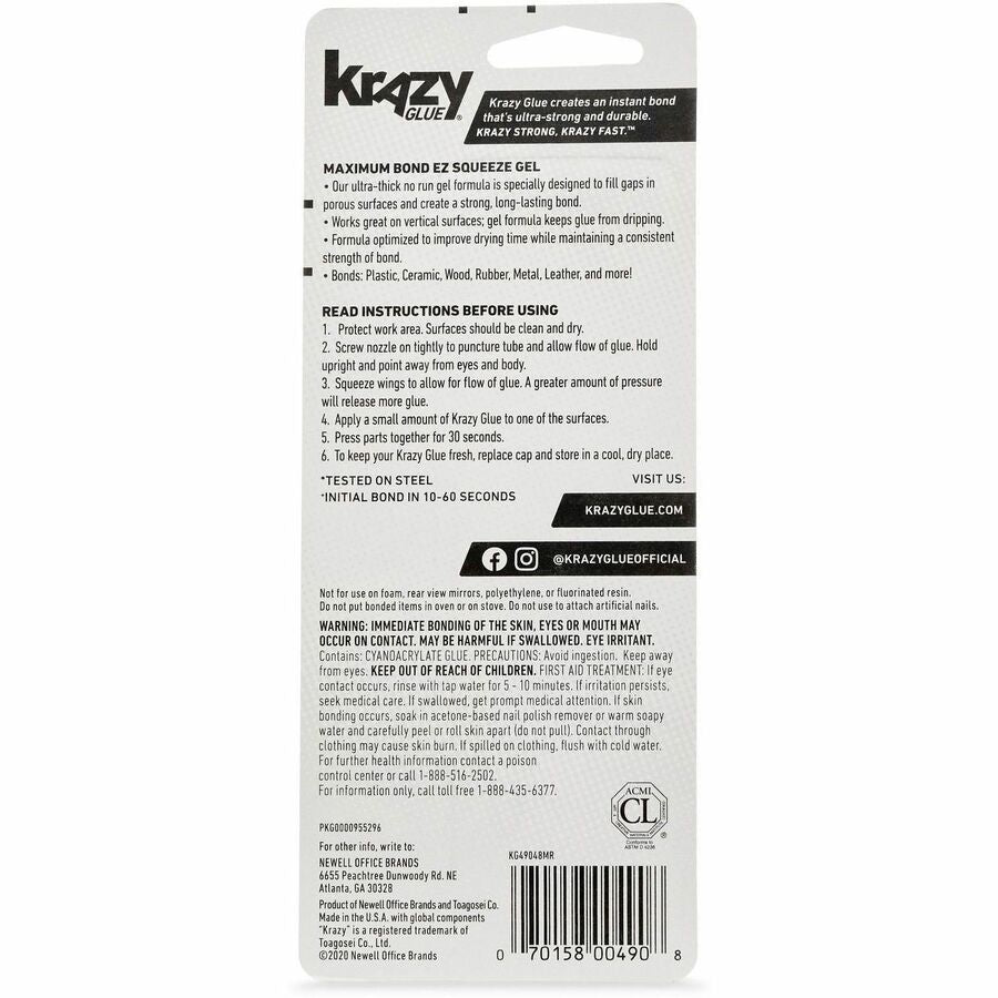 Krazy Glue Max Bond Super Glue - 0.14 oz - 1 Each
