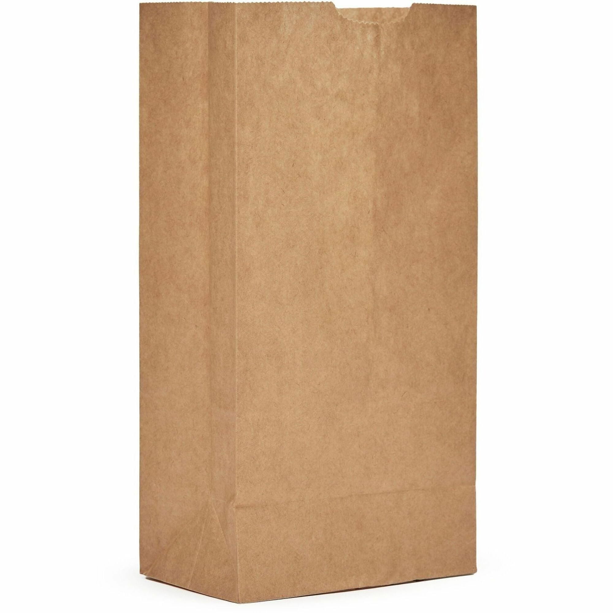AJM Paper Grocery Bags - Natural Kraft - Paper - Grocery, Supplies - 500 / Carton