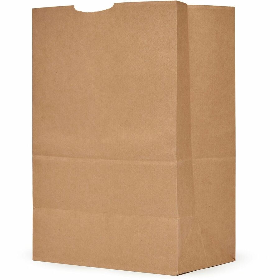 AJM Kraft Grocery Sacks - 6.72 gal Capacity - Natural Kraft - Paper - Foodservice, Grocery, Supplies - 500 / Carton