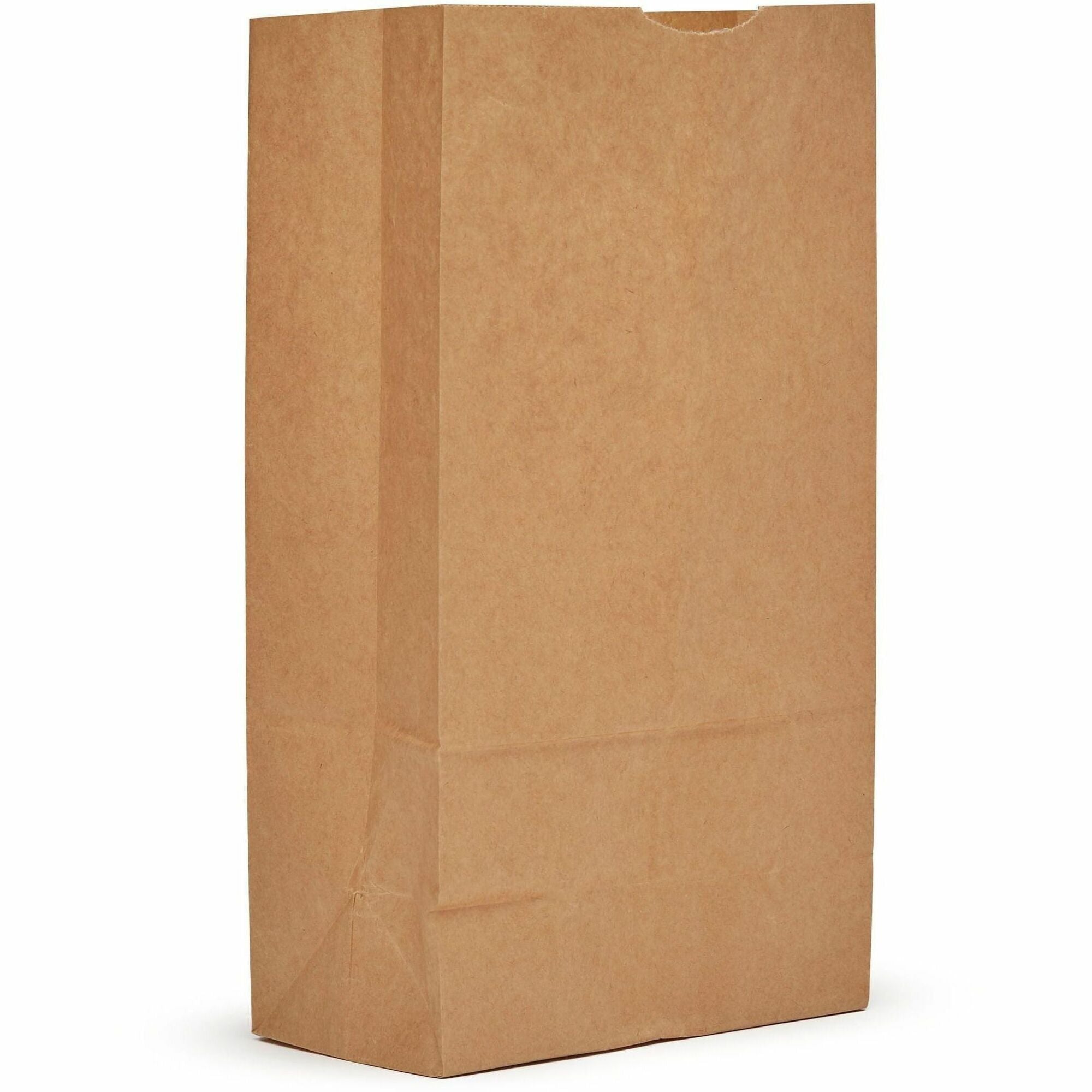 AJM Paper Grocery Bags - Natural Kraft - Paper - Grocery, Supplies - Recycled - 500 / Carton