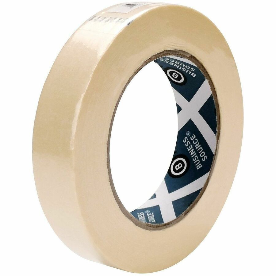 Business Source Utility-purpose Masking Tape - 60 yd Length x 1" Width - 3" Core - Tan - Crepe Paper Backing - For Holding, Bundling, Sealing, Masking - 1 Roll